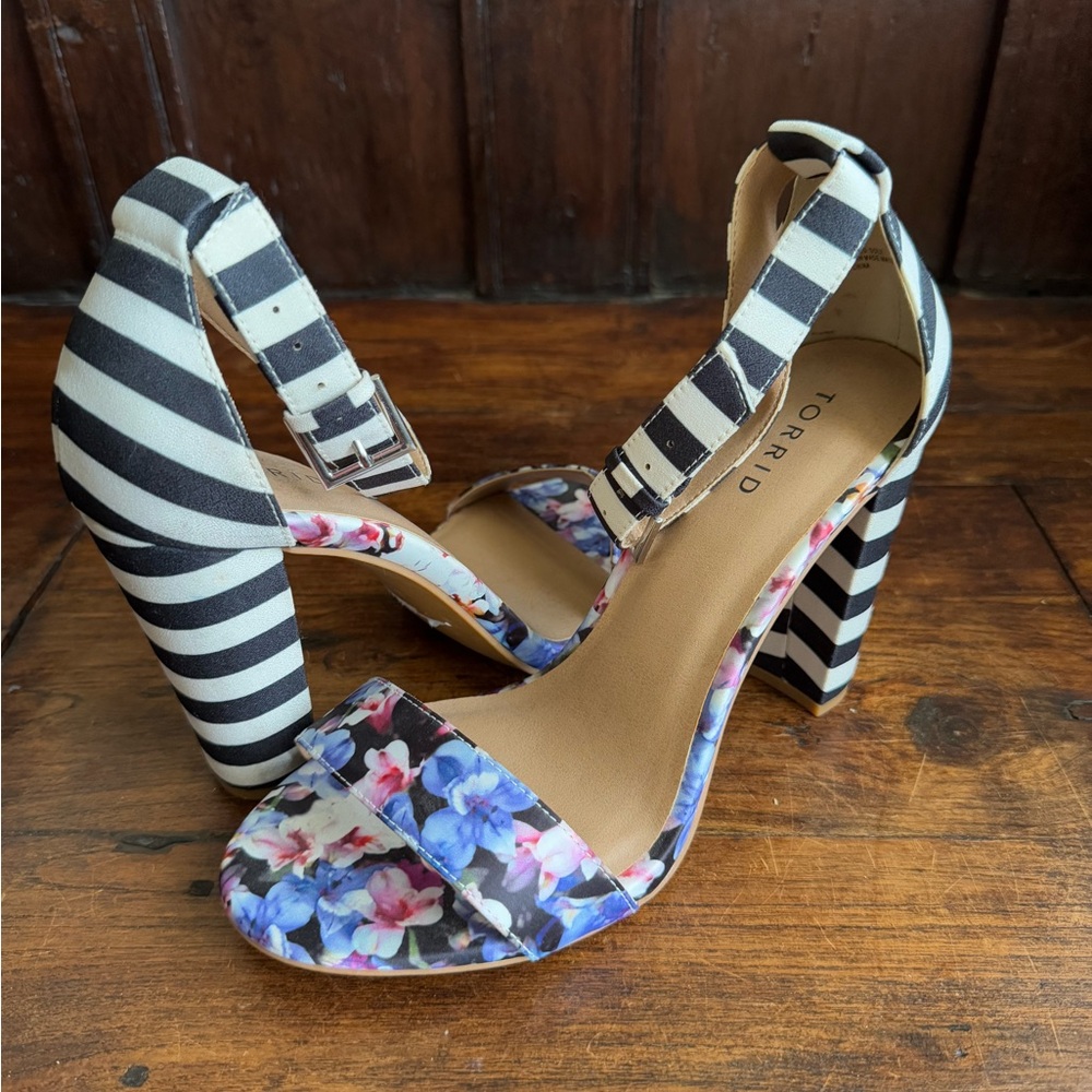 Torrid stripe floral heels